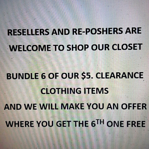 Re poshers and re sellers always welcome